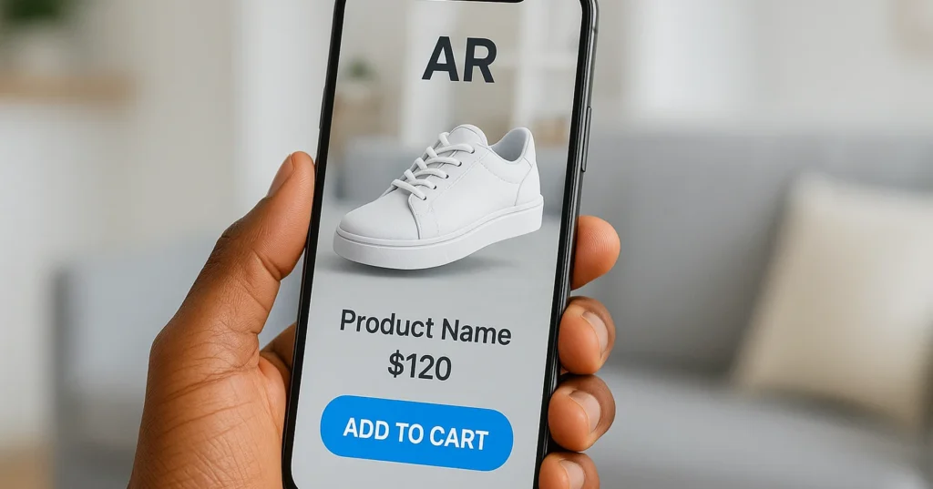 AR shopping app on a smartphone for 2025 trends
