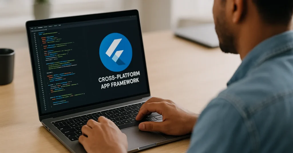Developer coding a cross-platform mobile app for 2025