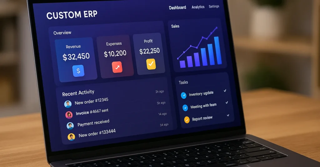 Custom ERP dashboard for 2025 business solutions